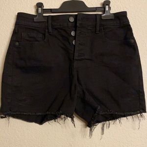 Old Navy high rise distressed shorts.